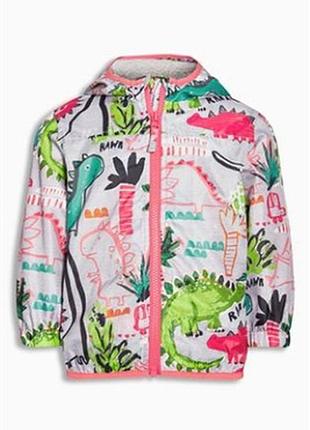 Ветровка, легкая куртка next с динозаврами, 1,5-2,5 г. складывается