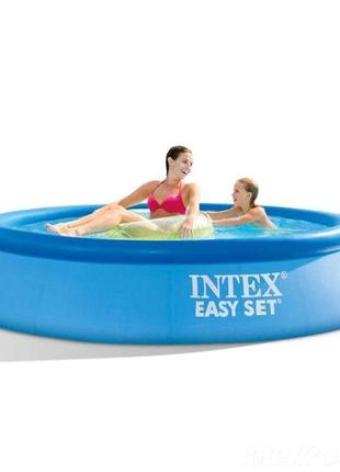 Бассейн надувной 244х61см intex easy set 28106, наливной бассейн интекс, 1942л, семейный