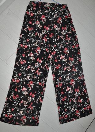 Шикарные легкие штаны, брюки палаццо в цветочный принт2 фото