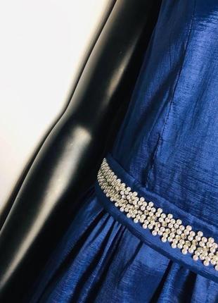 Яркое синее платье с жемчугом из коллекции гламур amisu glamour2 фото