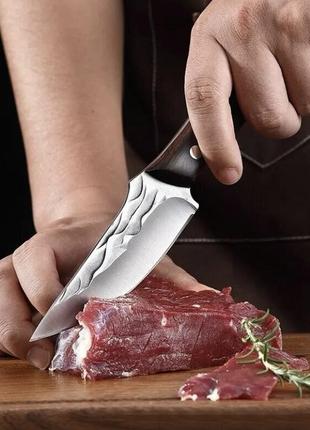 Походний ніж, ніж для полювання, рибацький ніж, ніж для кемпінга та природи, 21 см, нержавіюча сталь, коричневий4 фото