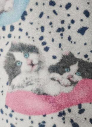 Уютная теплая пижама с котиками флис размер s-м котята кошенята б/у3 фото