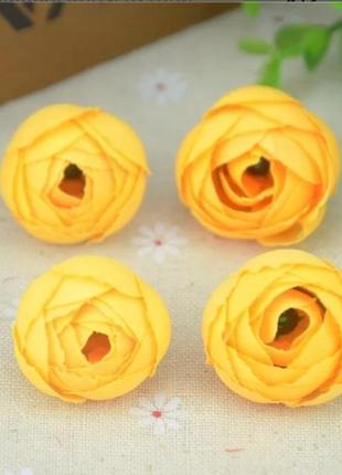 Головки квітів ранянлюсу 3 см колір жовтий