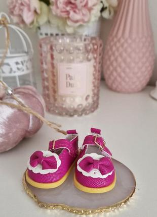 Туфлі для ляльок 5 см яскраво-рожевий колір фуксія2 фото