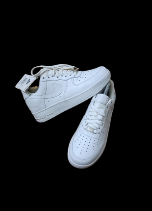 Кроссовки nike air force white leather белые кожа самые мягкие эйр форсы