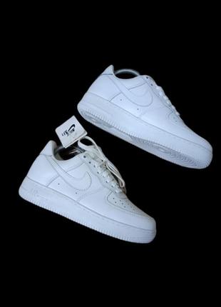 Кроссовки nike air force white leather белые кожа самые мягкие эйр форсы3 фото