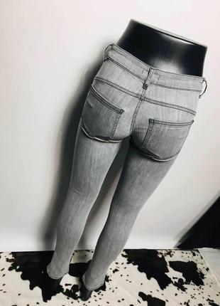 Оригинал джинсы серые скинни с разрезами liu jo9 фото