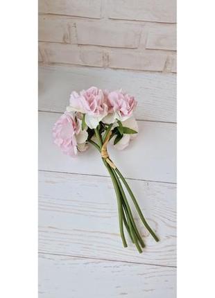 Букет искусственных цветов нежно-розовый5 фото