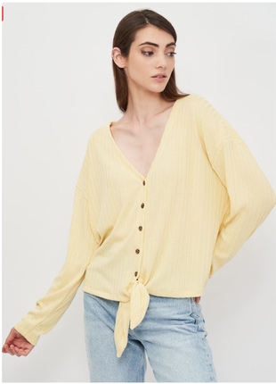 Стильна кофта блузка оверсайз, на ґудзиках, із зав'язкою, від h&m. l