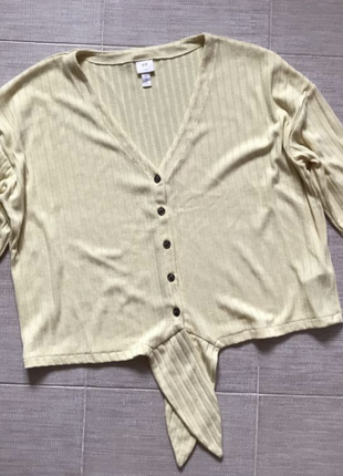 Стильна кофта блузка оверсайз, на ґудзиках, із зав'язкою, від h&amp;m. l8 фото