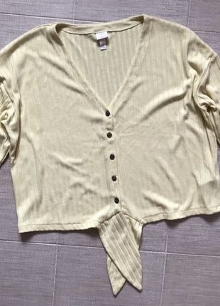 Стильна кофта блузка оверсайз, на ґудзиках, із зав'язкою, від h&amp;m. l3 фото