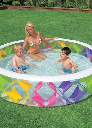 Дитячий надувний басейн круглий intex 56494 колесо, 229х57 см, 772 л, сімейний, інтекс3 фото