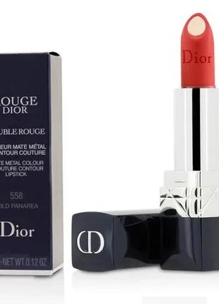 Помада для губ dior rouge dior double rouge 999 — matte metal, без коробки4 фото