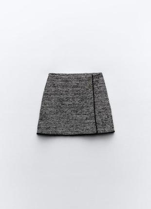 Короткая текстурированная жаккардовая юбка6 фото