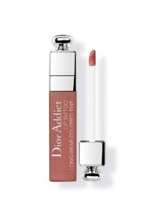 Тинт для губ dior addict lip tattoo long-wear colored tint 421 - natural beige, без коробки