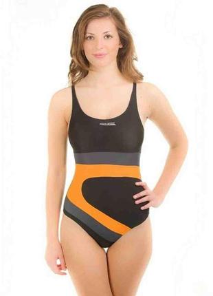 Купальний костюм aqua-speed monika чорний /сірий/жовтогарячий (43039) — 152 см