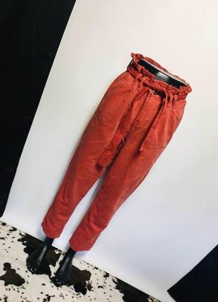 Теракотові джинси з поясом denim co1 фото