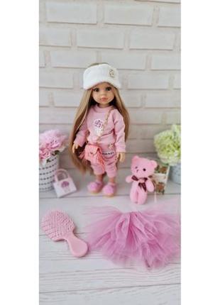 Лялька паола рейна карла paola reina в рожевій гамі багато одягу