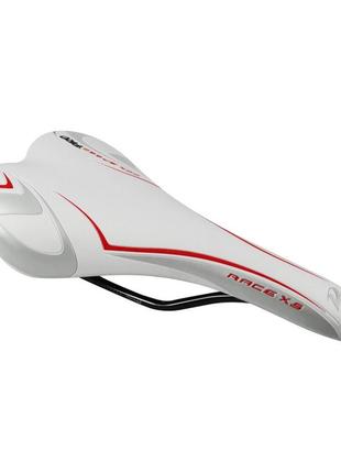 Седло ddk qt cycletech белый с красным (30341)