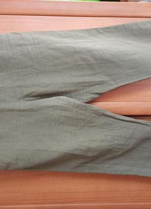 Шикарные штаны брюки спортивного стиля льняные большой размер джогеры2 фото