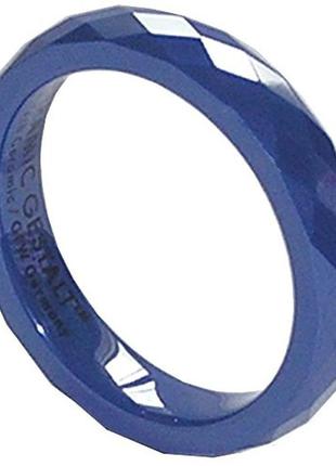 Стильное кольцо керамика  ceramic gestalt синий цвет