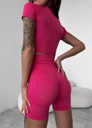 Женские эластичные шорты с эффектом пушап для фитнеса йоги, шорты высокие для пилона или бега4 фото