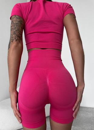 Женские эластичные шорты с эффектом пушап для фитнеса йоги, шорты высокие для пилона или бега1 фото