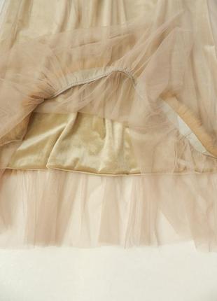 ⛔✅шикарная юбка велюр сверху сетка евро фатин с воланом бахрома натуральный мех4 фото