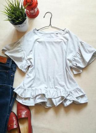 Хлопковая футболка с воланами
