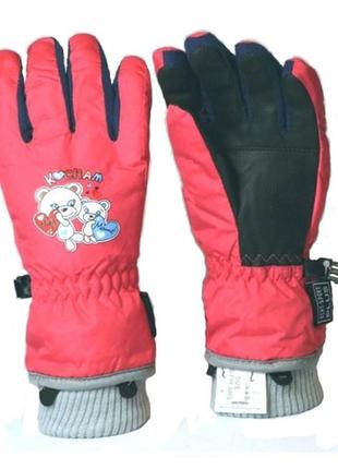 Детские перчатки echt горнолыжные, красный (c082-red) - 6-7 лет