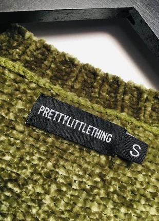 Укороченый бархатный свитер оверсайз prettylittlething8 фото