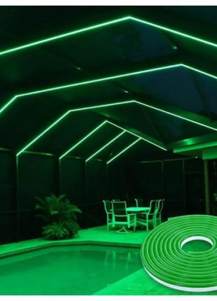 Світлодіодна неонова стрічка neon 220в jl 2835-120 g ip65 герметична 5 метрів зелена