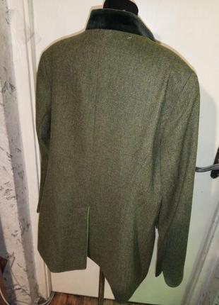 Шерстяной-100%,пиджак-жакет в ёлочку,с карманами,большого размера,bauer pour femme2 фото