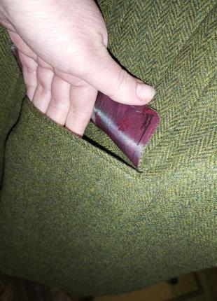 Шерстяной-100%,пиджак-жакет в ёлочку,с карманами,большого размера,bauer pour femme4 фото
