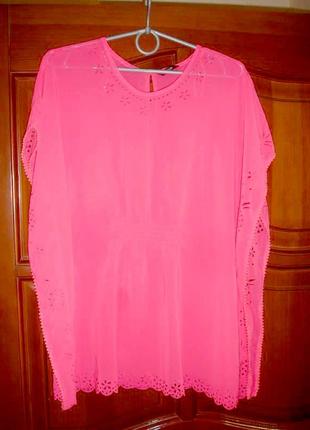 Туніка пляжна нижня білизна розмір 44-46 / 12 халат накидка на пляж парео рожевий