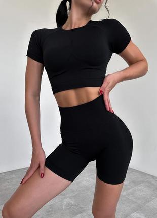 Женские эластичные шорты с эффектом пушап для фитнеса йоги, шорты высокие для пилона или бега2 фото