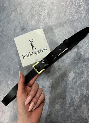 Женский кожаный ремень 2 см туречки, черный узкий ремень в стиле ysl yves laurent