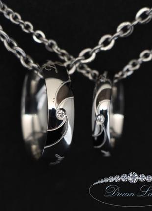 Парные кулоны для влюбленных из нержавеющей медицинской стали кольца 026