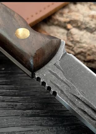 Походний ніж, ніж для полювання, рибацький ніж, ніж для кемпінга та природи, 20 см, нержавіюча сталь, коричневий8 фото