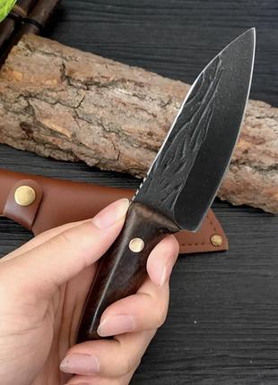 Походний ніж, ніж для полювання, рибацький ніж, ніж для кемпінга та природи, 20 см, нержавіюча сталь, коричневий4 фото