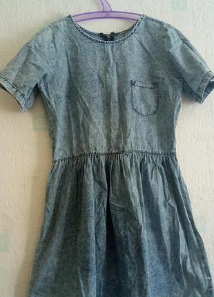 Джинсовое платье denin 100% хлопок