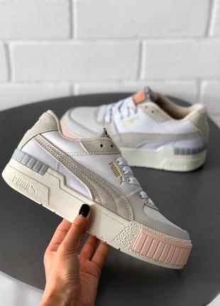 Красивейшие женские кроссовки puma cali белые5 фото