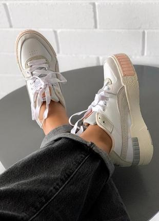 Красивейшие женские кроссовки puma cali белые3 фото