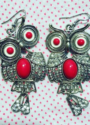 Очень красивые сережки совы сова owl