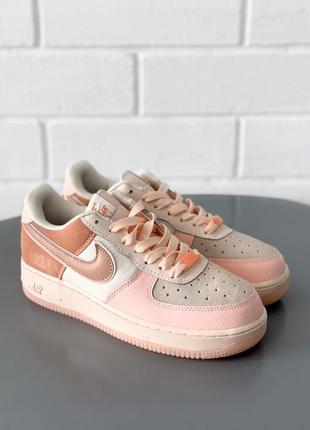 Нереальные женские кроссовки nike air force 1 пудровые4 фото