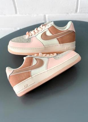 Нереальные женские кроссовки nike air force 1 пудровые1 фото