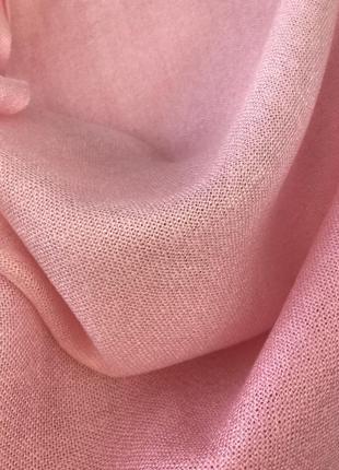 Пашміна натуральний шарф рожевий палантин на весну вовна + шовк4 фото