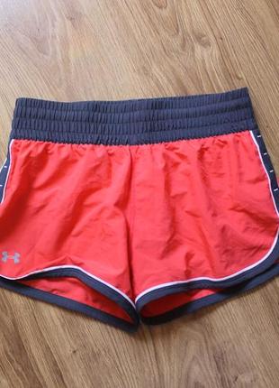Короткие фитнес спортивные шорты с подкладкой высокий пояс under armour1 фото