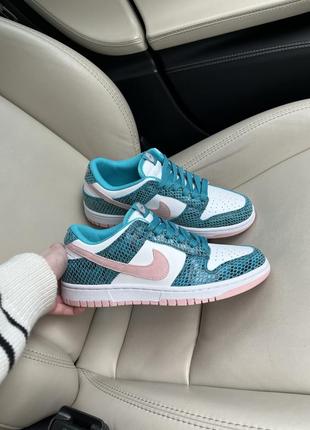 Женские кроссовки nike dunk washed teal snakeskin 🐍5 фото
