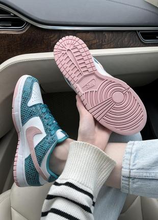 Женские кроссовки nike dunk washed teal snakeskin 🐍4 фото
